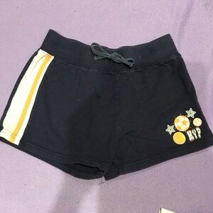 Arizona Jean Company Black Athletic Shorts with Yellow Cream Side Stripe